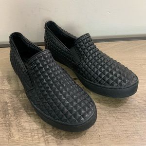Women's MICHAEL KORS Black PRATT Stud TEXTURED Slip-On LOAFER Sneakers SHOES 9 M